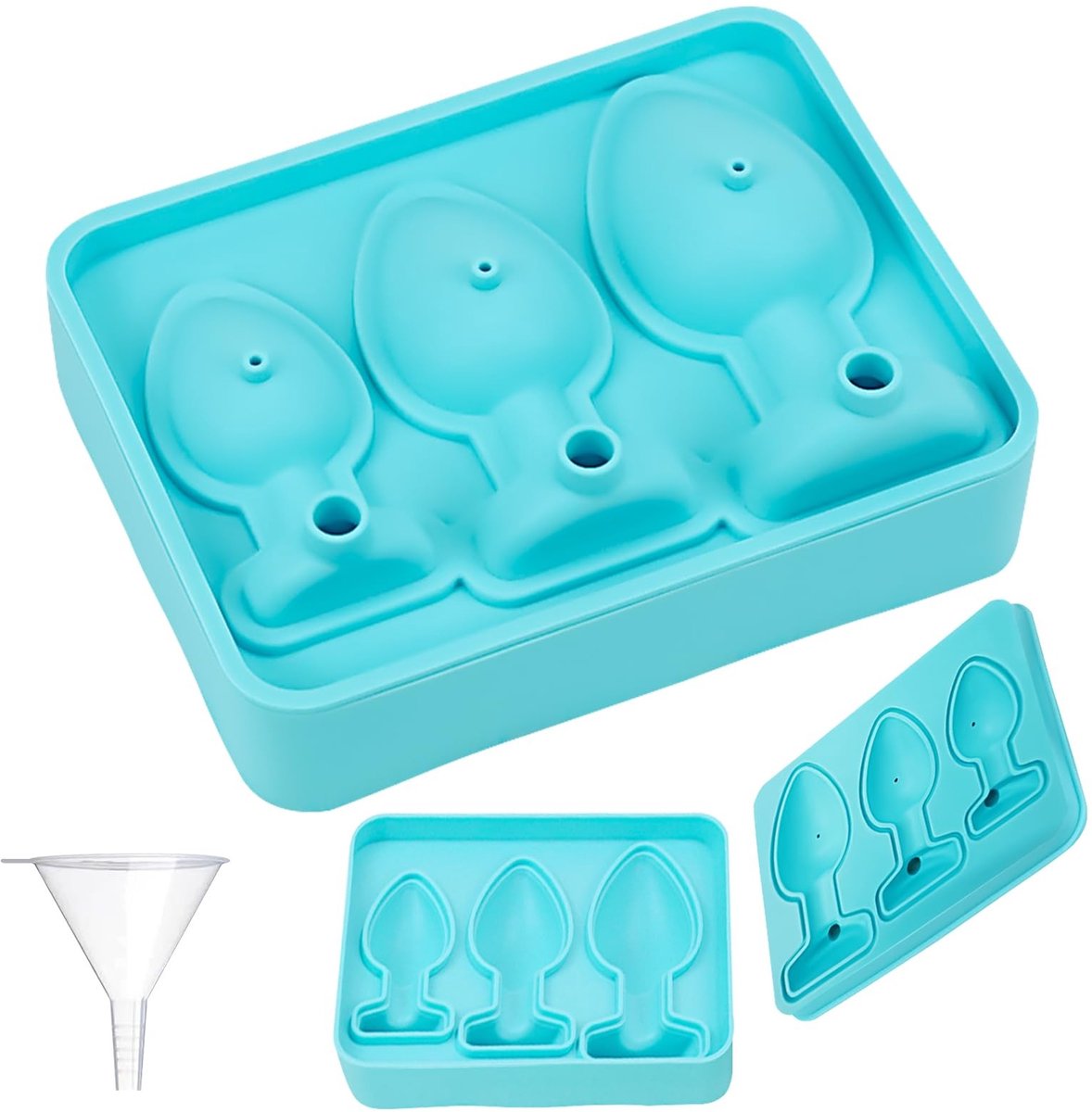 Elzusha - Silicone IJsblokjesvorm met 3 Compartimenten