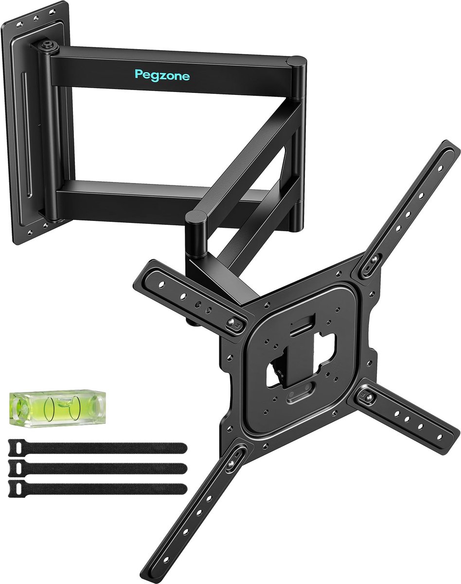 Elzusha - Draaibare TV Muurbeugel voor 23-75 Inch TV's, Zwart
