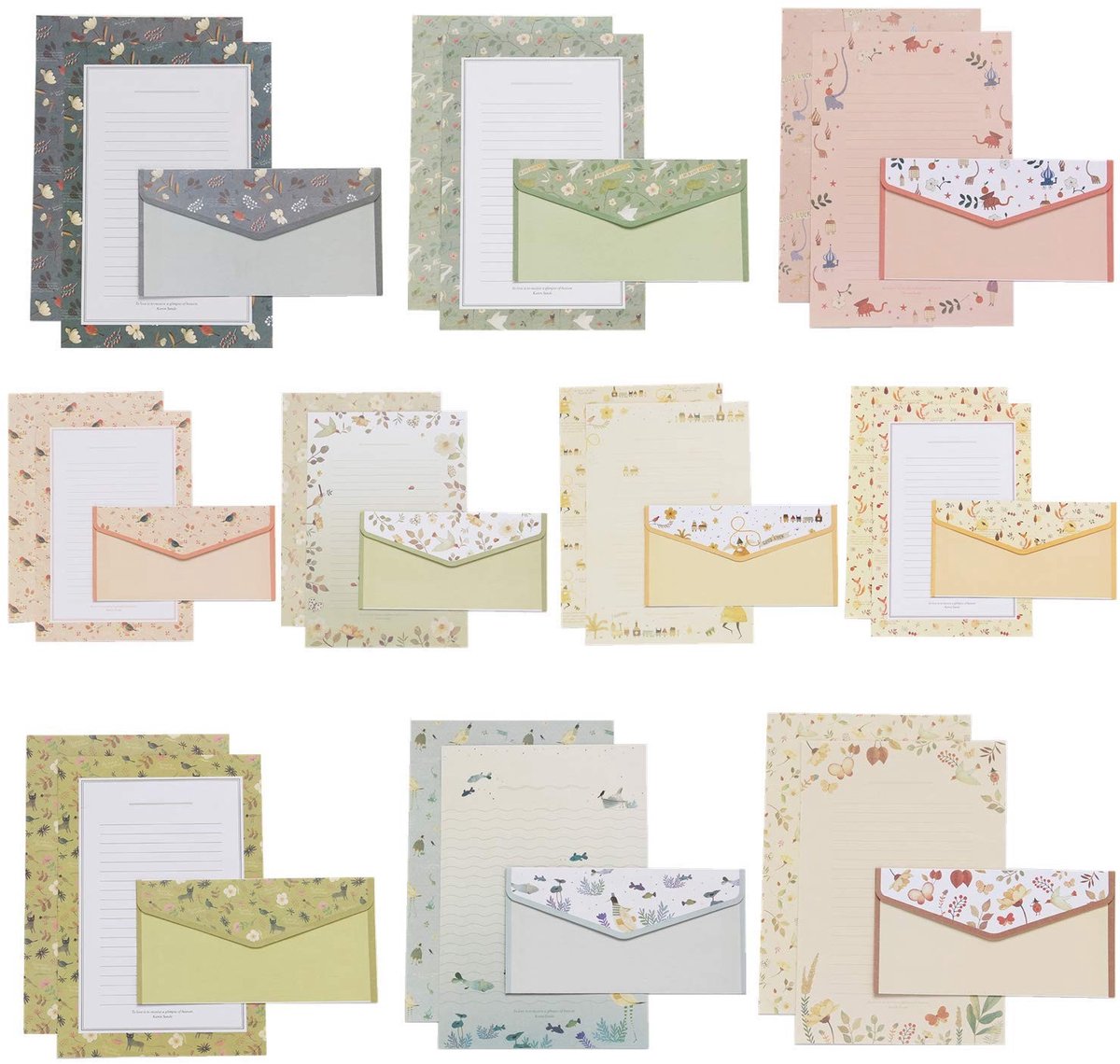 Elzusha - Schrijfset met 60 Vellen en 30 Enveloppen met Flora Design