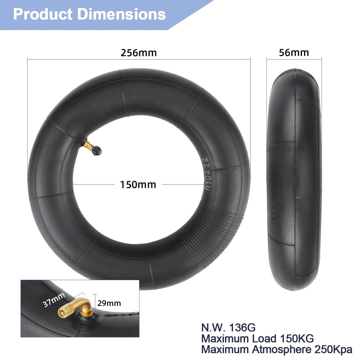 Elzusha - Dikke Binnenbanden voor Elektrische Steps 10 x 2.5 Inch (2 Pack)