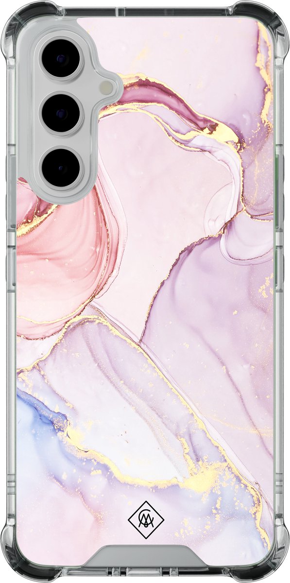 Casimoda® hoesje - Geschikt voor Samsung Galaxy A55 - Marmer roze paars - Shockproof case - Extra sterk - - Multi, Transparant