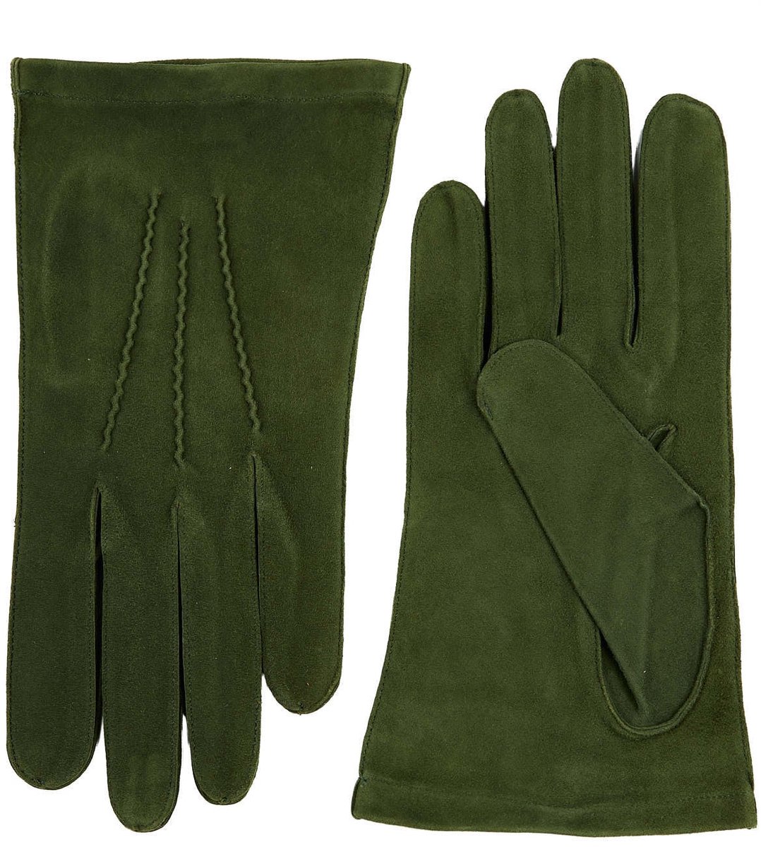 Laimböck Aprica - Ongevoerde suède heren handschoenen Color: Loden, Size: 10