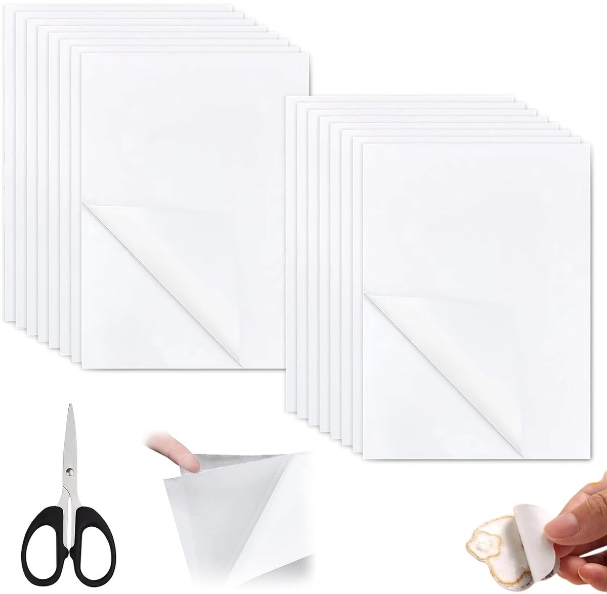 Dubbelzijdige Lijmfoto A4 16 Stuks Transparant Snijdbaar PET Sterke Hechting Zonder Resten voor Creatieve Decoratie en DIY Projecten