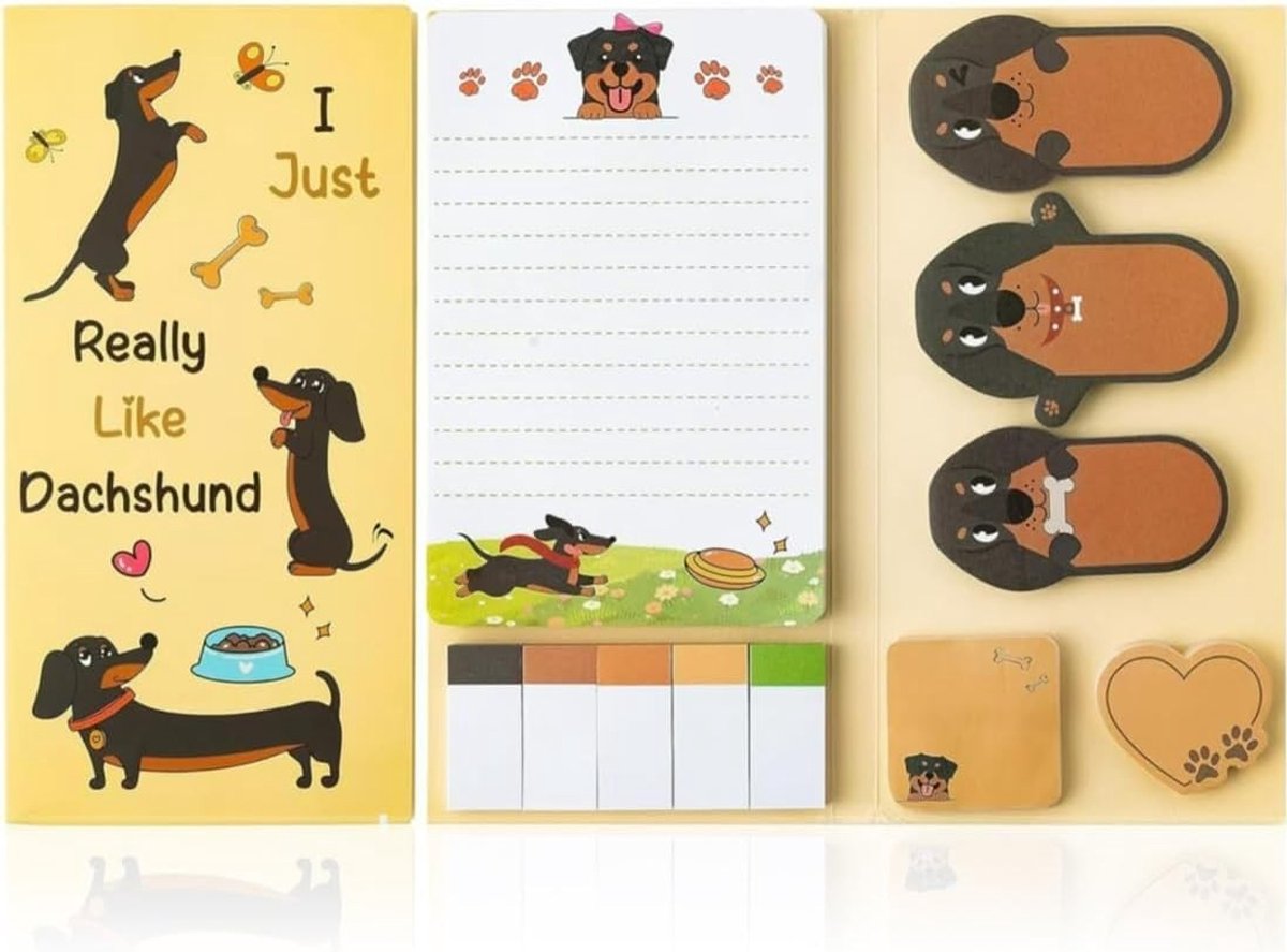 Set van 550 Zelfklevende Notitieblokken voor Kinderen - Mini Plaknotities voor Verjaardagsfeestjes, Cadeaus en Creatieve Activiteiten voor Meisjes (Honden)