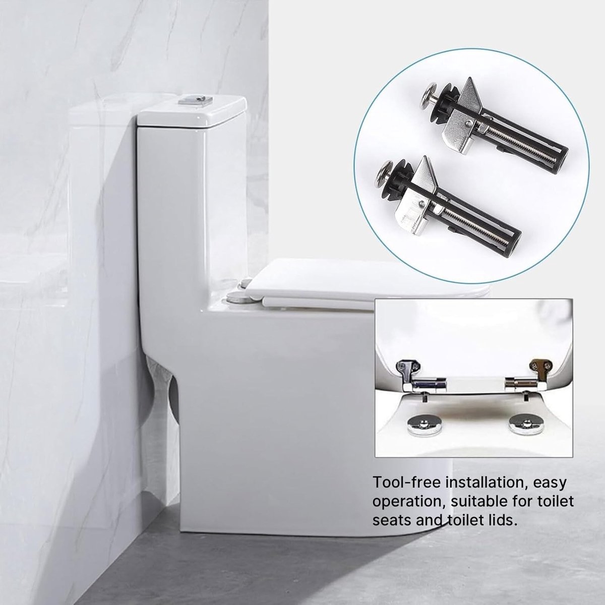 Montagekit voor toiletbril, universele bevestiging met verstelbare expansieschroeven voor eenvoudige installatie en optimale stabiliteit