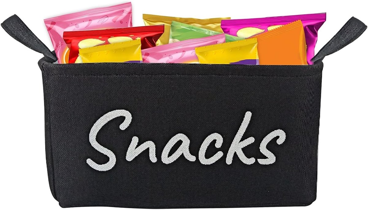 Organiseer je Eetruimte met een Stijlvolle Snackmand voor Chips, Pretzels en Koekjes - Perfect voor Keuken en Eetkamer, Zwart