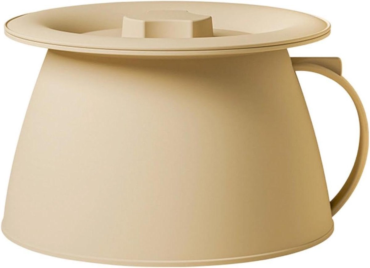 Kamer Pot - Bedpan met Deksel - Thuiszorg Gemak - Hygiënische Stofhoes - 15 Liter Capaciteit - Wit