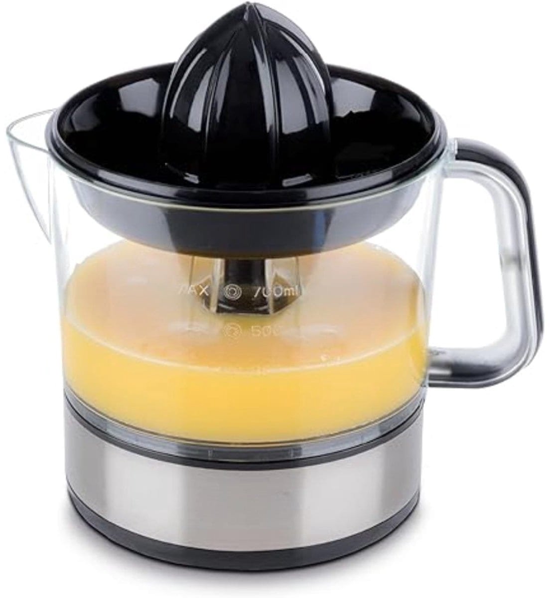 Klarven® Citruspers Electrisch Zwart - Elektrische Sinaasappelpers met Krachtige Motor - Maximale Sapopbrengst, Eenvoudig in Gebruik - B 14 x D 20 x H 21 cm