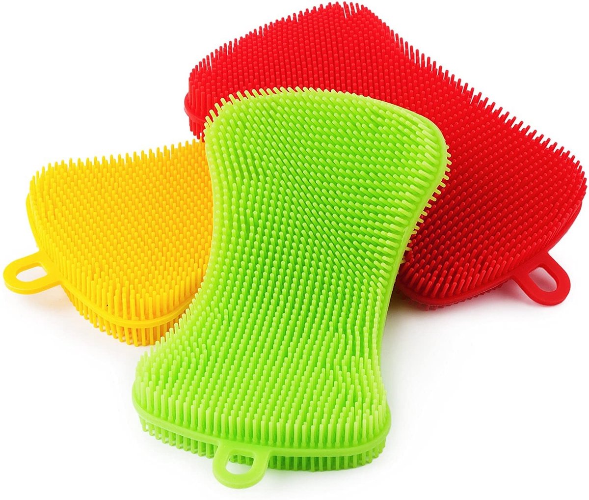 Elzusha - Silicone Afwas Spons 3-Pack voor Hygiënisch Schoonmaken