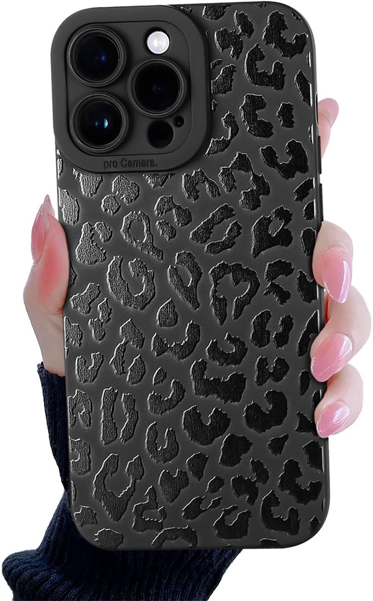 Elzusha - Beschermende Telefoonhoes voor iPhone 14 Pro Max met Luipaardpatroon