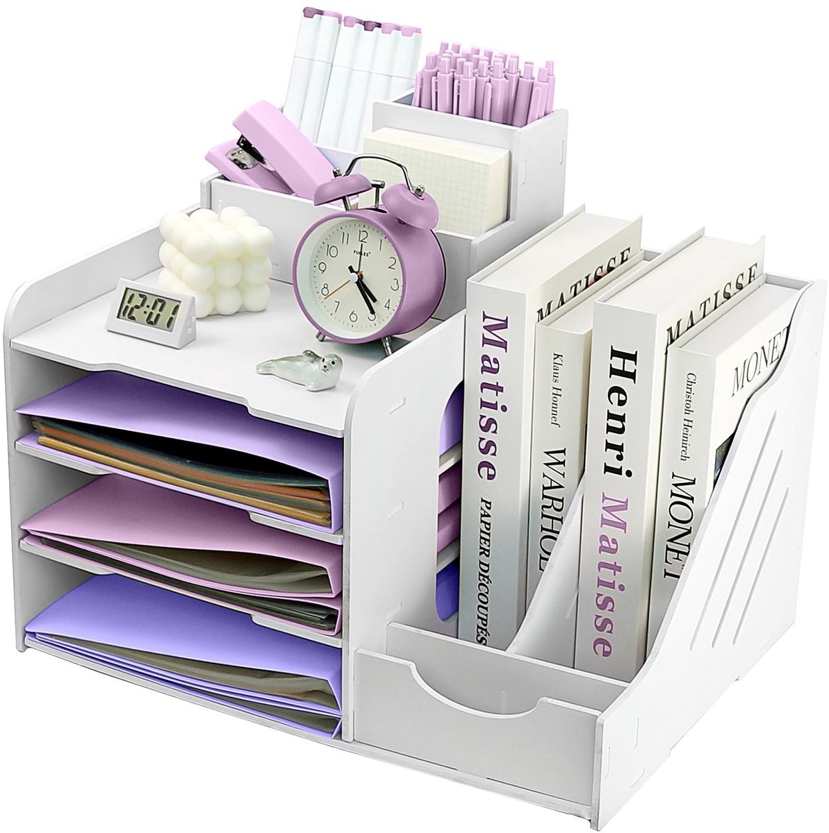 Elzusha - Brievenlade Organizer - 4-Laags A4 Archieflade met Pennenhouder