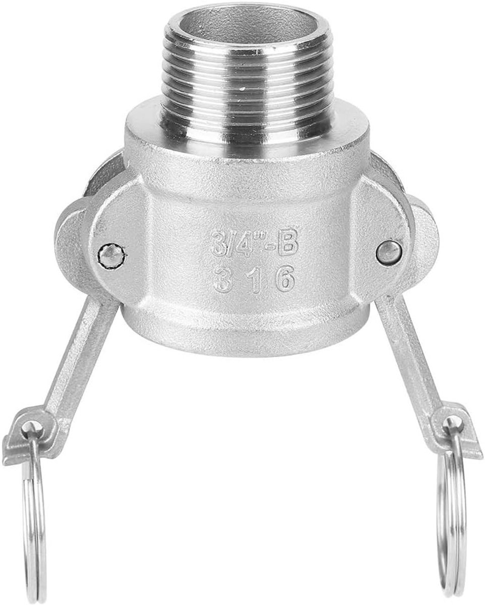RVS 316 Quick Coupler 3/4" voor Waterpomp - Snelle Aansluiting voor Slangen en Waterleidingen met Mannelijk Schroefdraad
