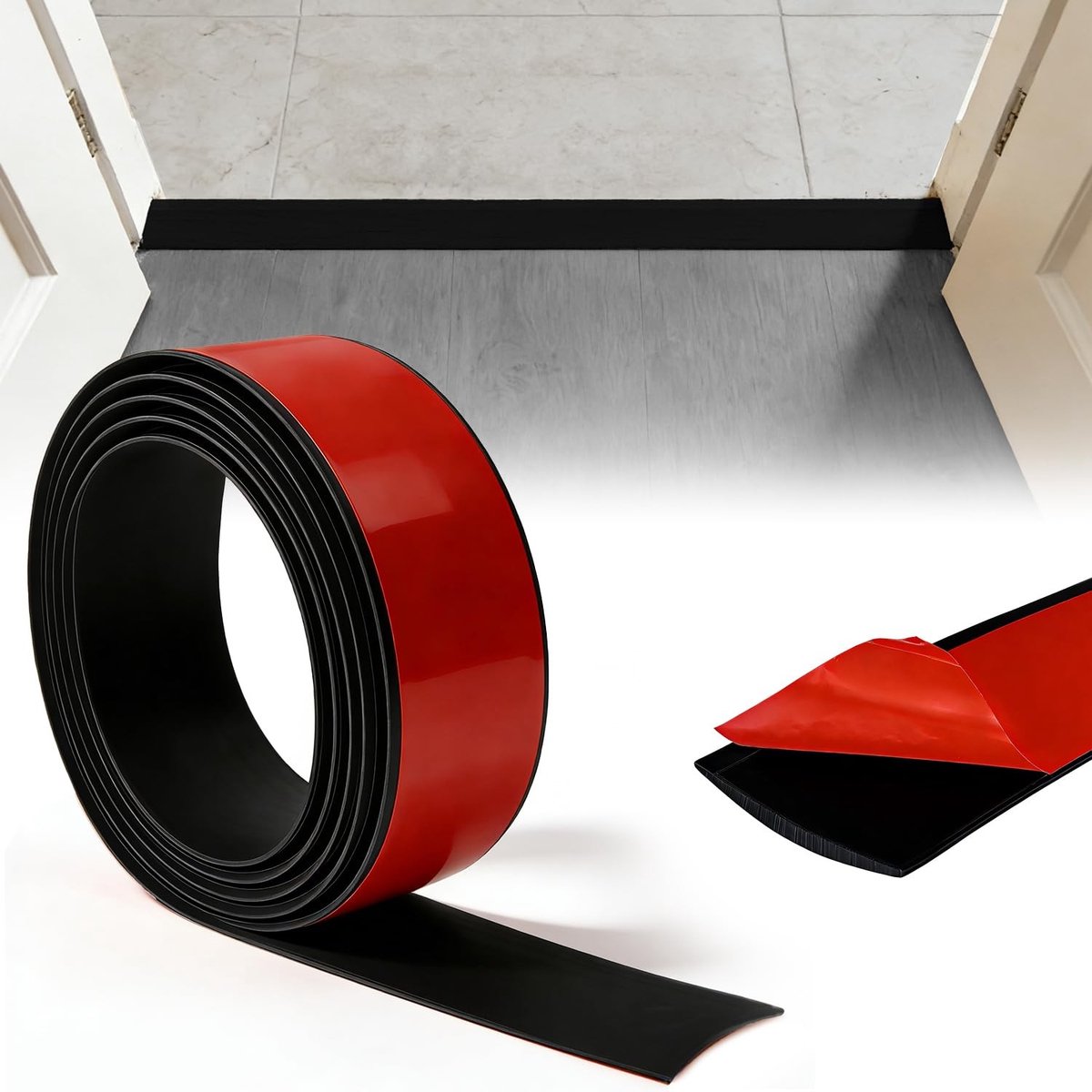 Elzusha - Zelfklevend Overgangsprofiel - 2 m x 5 cm PVC Strip voor Vloerverbindingen
