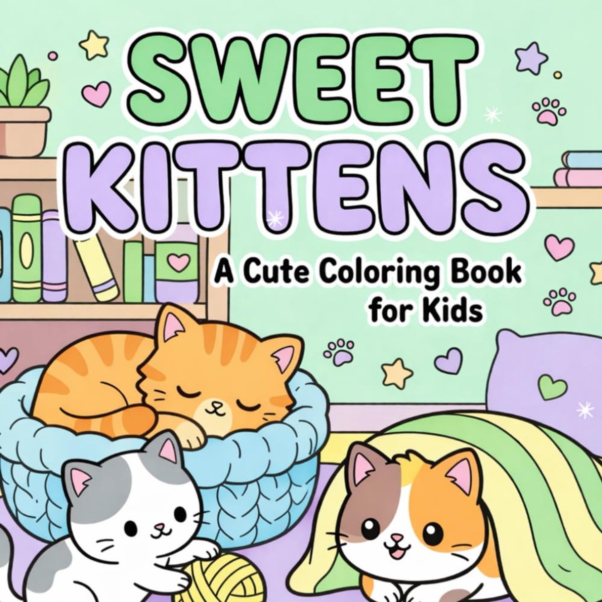 Sweet Kittens: 40+ Super Cute and Cozy Cat Illustrations for Stress Relief and Relaxation - ShopVlot