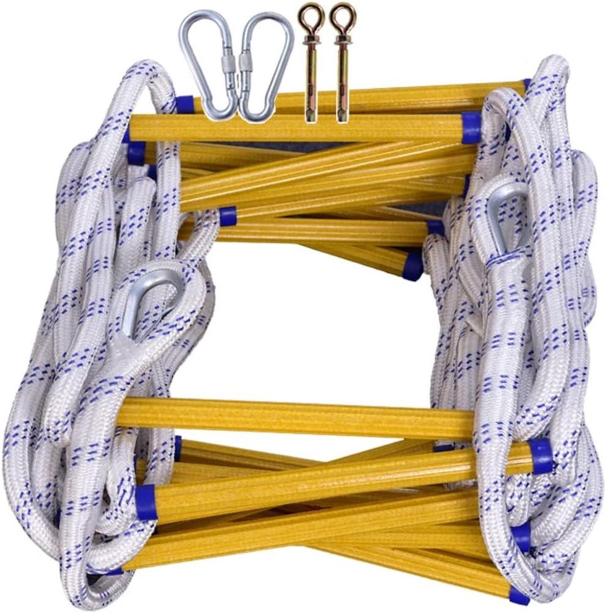 Noodladder - Evacuatie ladder - Veilig vluchten - Snelle inzet - 5 meter - Geel wit