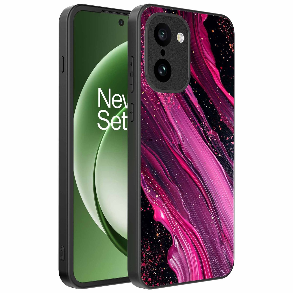 Geschikt voor OnePlus 15R Telefoonhoesje met marmer opdruk - TPU backcover case marble design - Paars Roze - Smartphonica geschikt voor OnePlus 15R