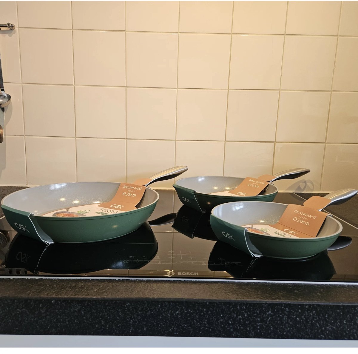 Koekenpan 20 cm keramisch PFAS-vrij – Terra Groen