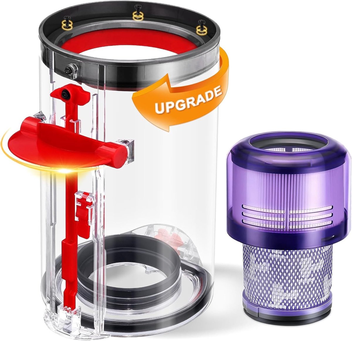 Grote stofcontainer met HEPA-filter voor draadloze stofzuigers, geschikt voor V11, V15, SV14, SV15, SV17 en SV22, ideaal voor effectief stofbeheer en allergieën verminderen