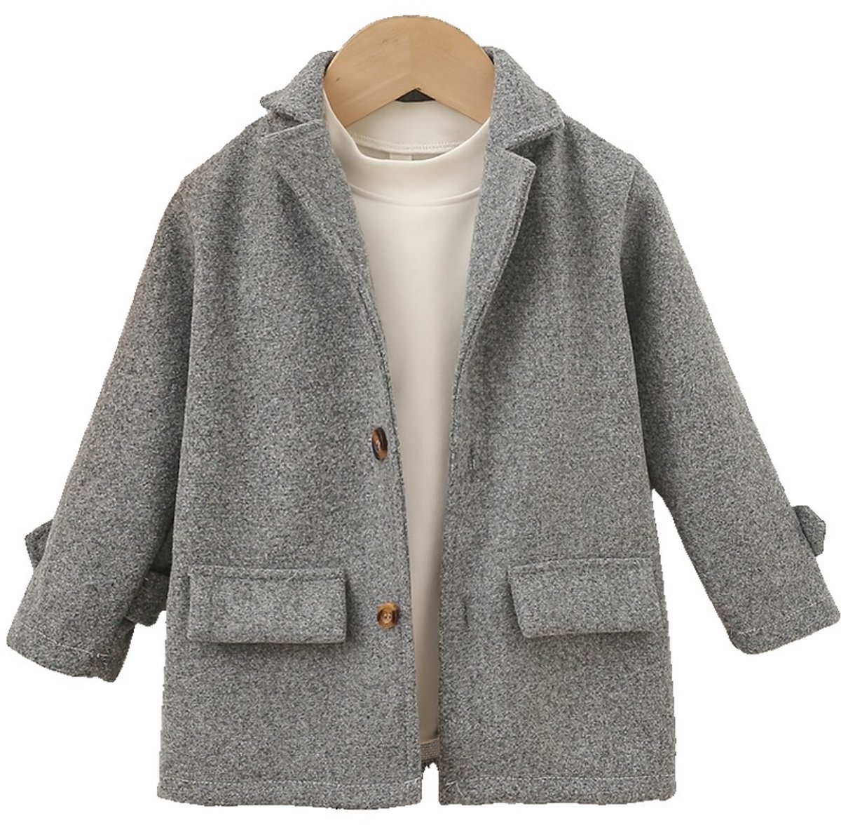 Currero Mantel Jongens Tussenmantel Jongen Winter Jas Mantelpakje Trenchcoat Overjas Overcoat Winterjas 18-24 Maanden Grijs