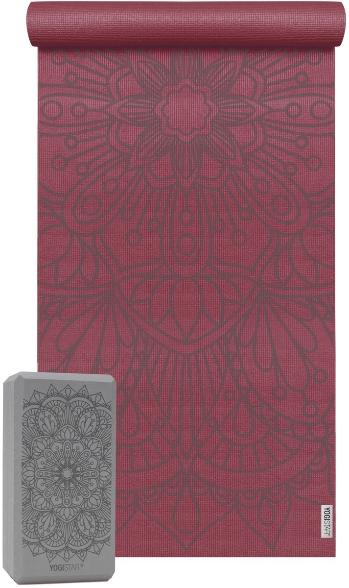 Yoga-Set Starter Edition - lotus mandala (Yogamatte + 1 Yogablock)
