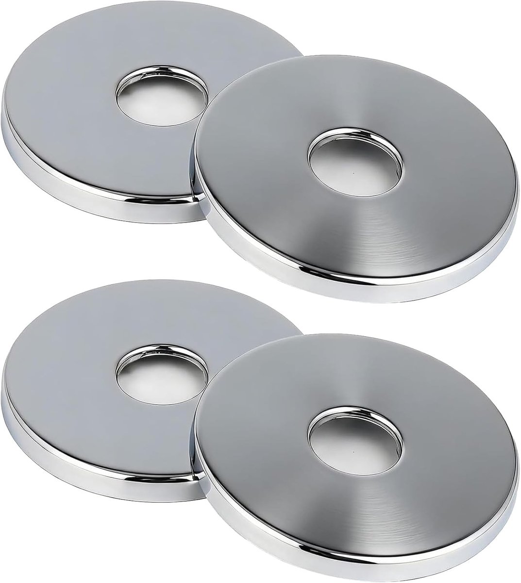 Afdekrozetten van roestvrij staal voor douchekranen - 4 stuks, 21 mm × 80 mm × 6 mm, ideaal voor mengkranen en hoekventielen