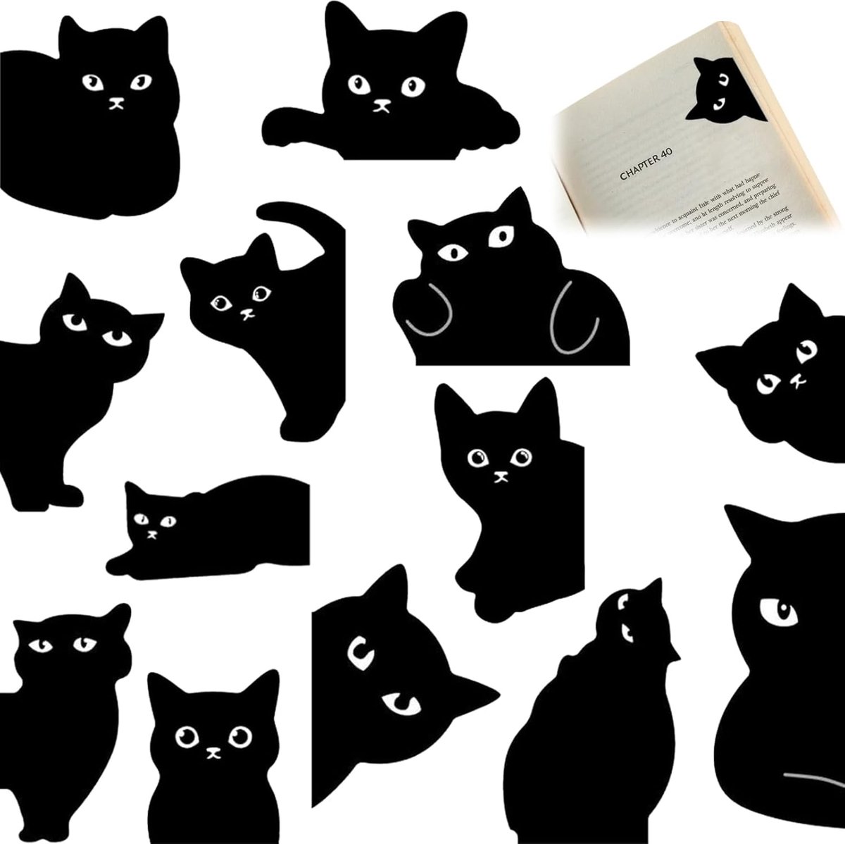 Leuke katten boekenleggers - 13 stuks - magnetisch - perfect voor boekliefhebbers - SnelShoppen