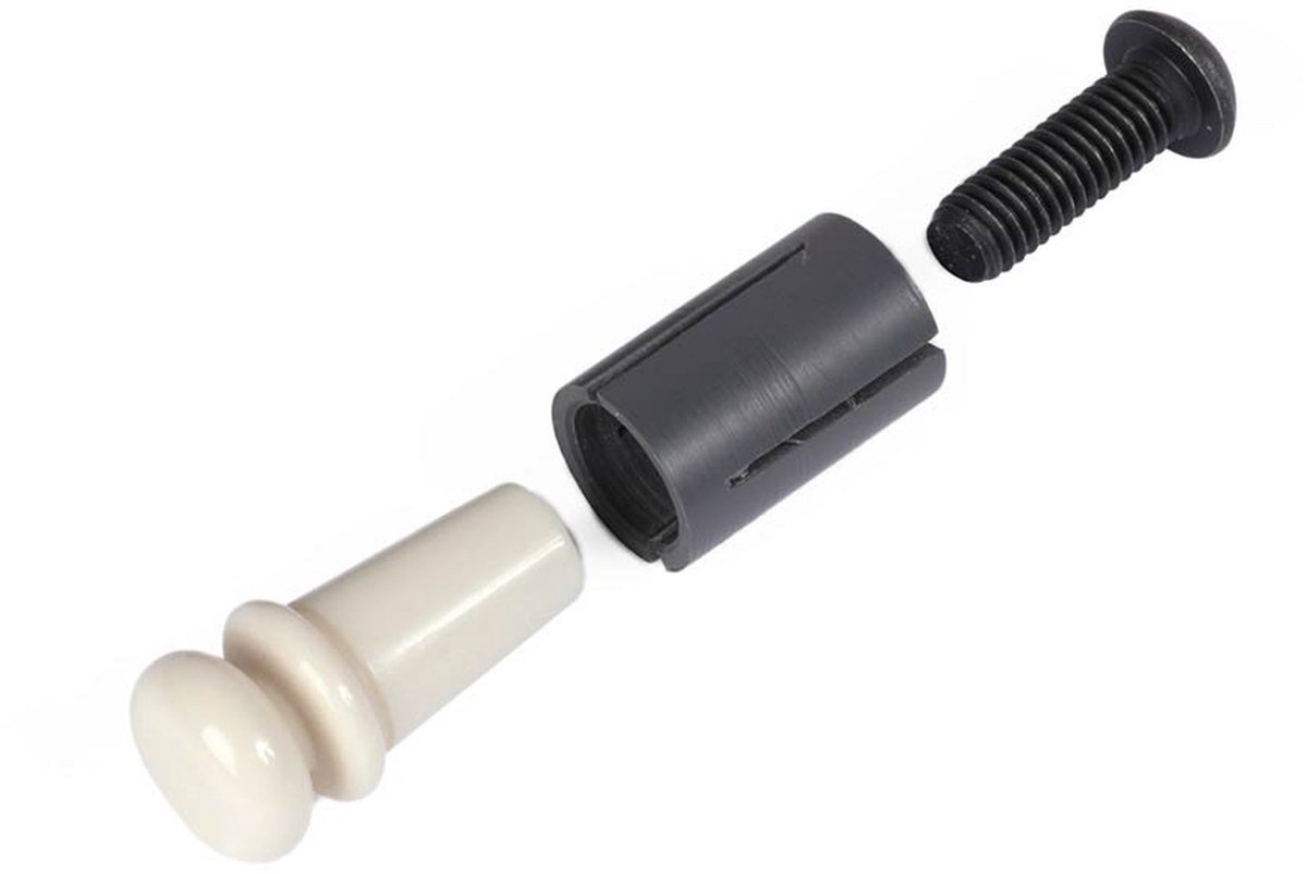 StewMac SM4144 NoJak Endpin - Witte Kunststof voor Akoestische Gitaren