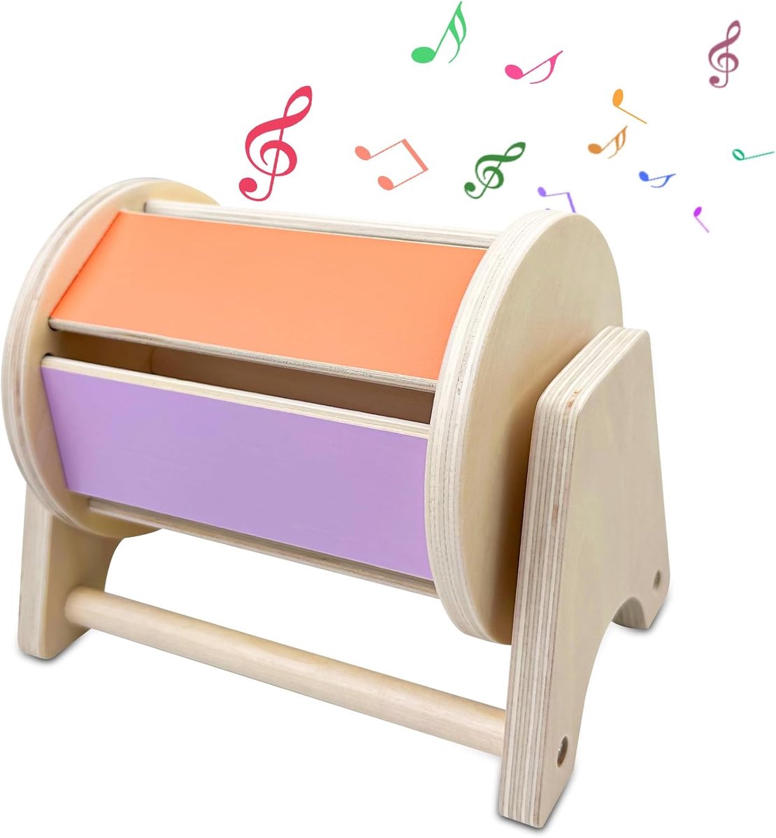 Drums voor kinderen, hout, roterende drum, kinderspeelgoed, houten speelgoed, voor pasgeborenen, jongens en meisjes, voor 0-3 jaar
