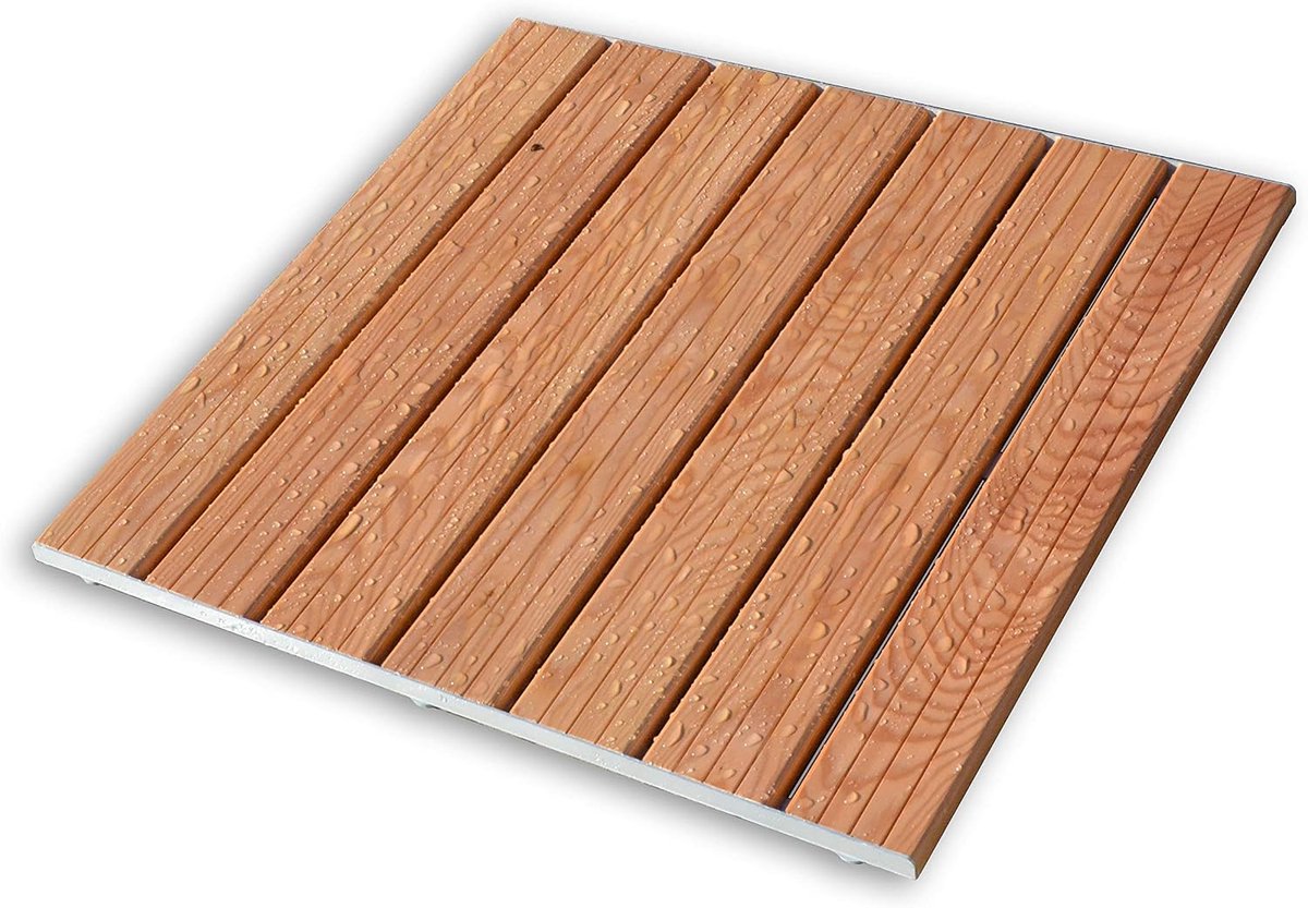 Accessoires voor douche, lariks en aluminium, naturel, 64 x 64
