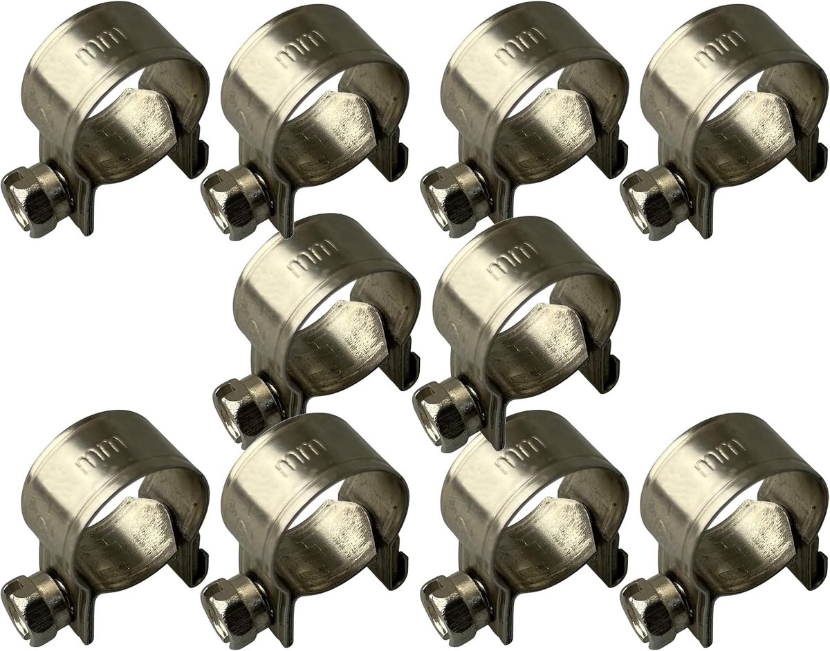 staal SS304 Mini Brandstof Slang Lijn Pijpclips x10 (10-12mm)