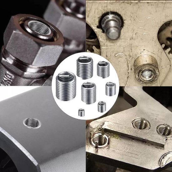 Draad Reparatie Kit, Draad Draad Draad Reparatie Insert, Draad Reparatie Kit, Zelftappende Draad Insert M3 M4 M5 M6 M8 M10 M12 voor Automotive Reparaties, 60 Stks — afbeelding 4