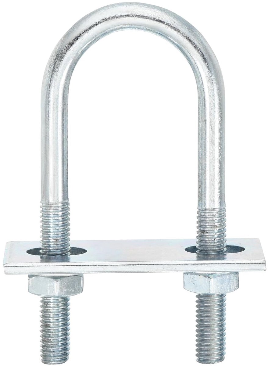 U-bouten, 6 sets 31 mm binnenbreedte 90 mm lengte M8 U-bouten van verzinkt koolstofstaal met moeren en platen, voor bootaanhangers
