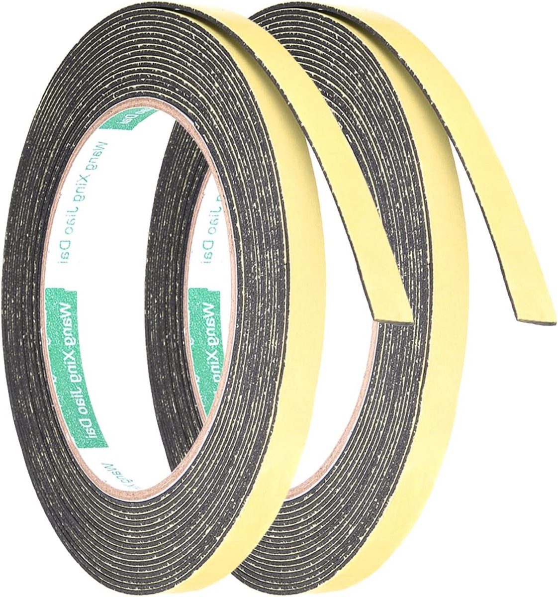 Schuimrubberen afdichtingstape, zelfklevend, EVA-weerbestendig, geluidsdichte strips voor deuren, gap blok, 2 stuks, 8 mm, W 1 mm D 16,4 ft