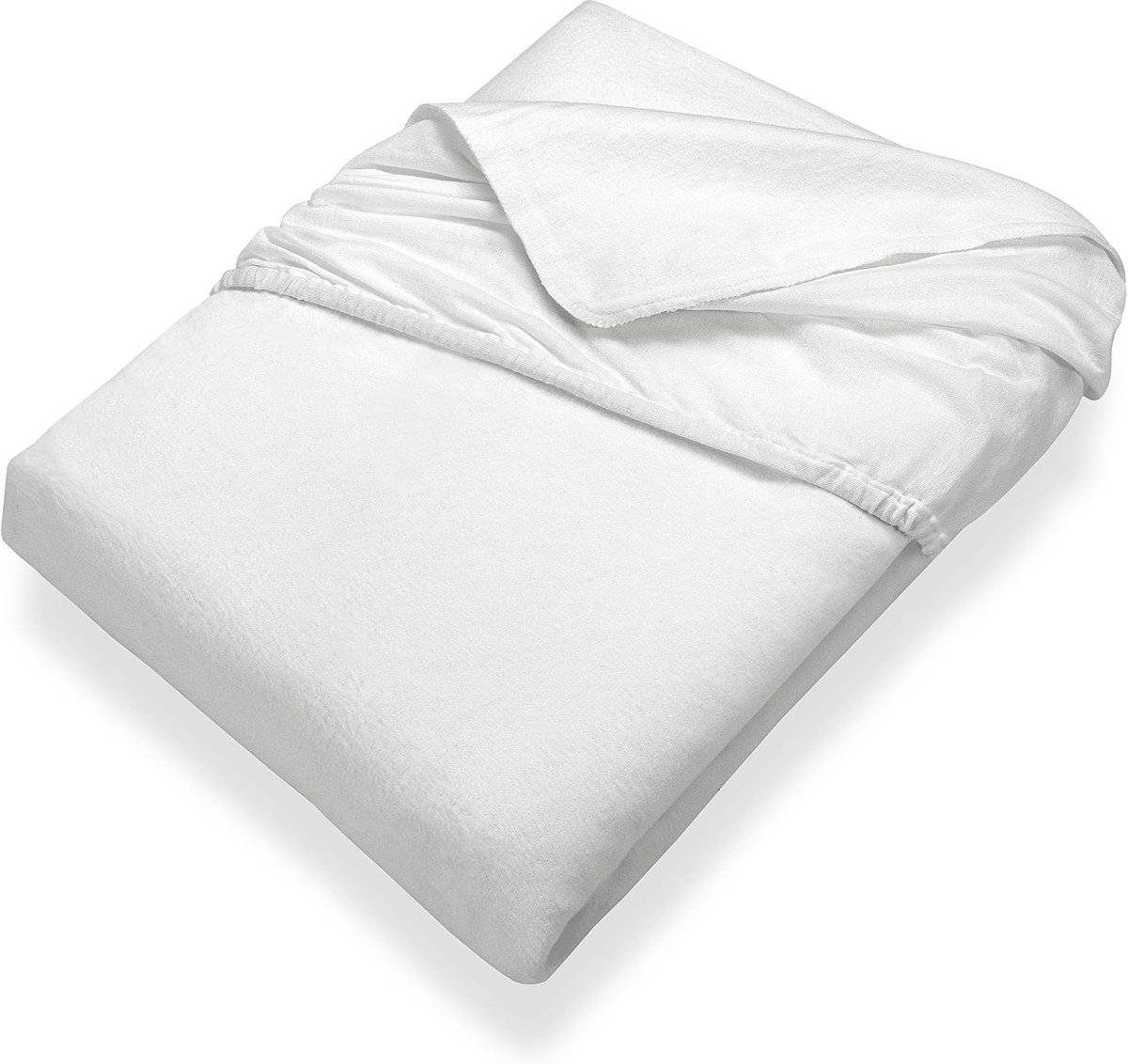 Kalmuck Hoeslaken, 140 x 200 cm grote matrasbeschermer, 100% katoen, Classic, wit