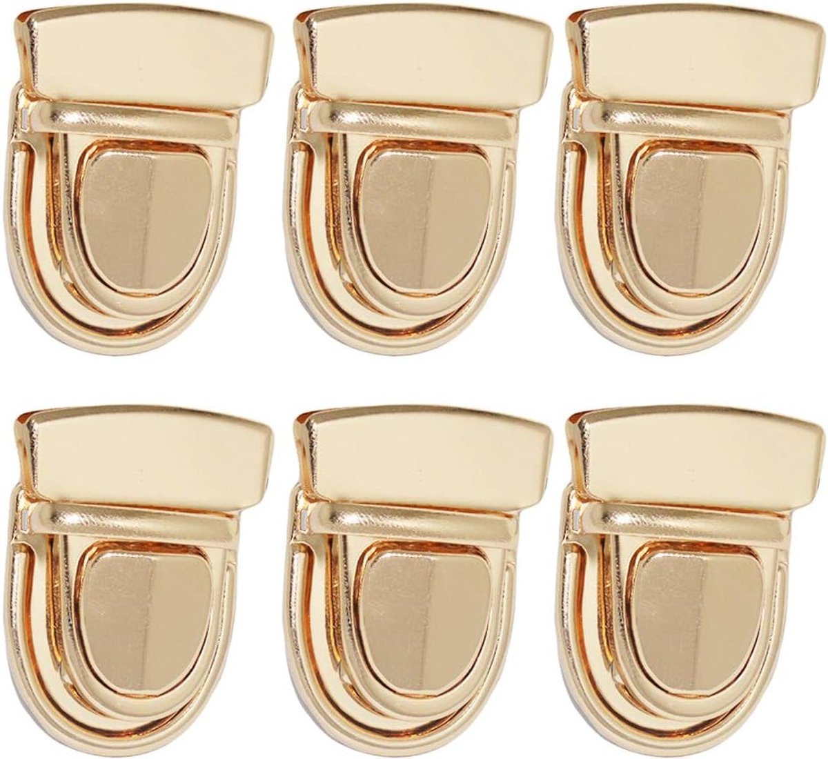 mappenslot, steekslot, portemonnee, push-lock-set, DIY Lock accessoires voor leren tas, portemonnee, goud, 6 stuks