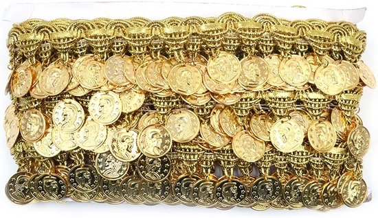 10 Yards Muntvorm Pailletten Kwastje Trim 1,57 Inch Breedte Franje Kant Dans Jurk Riem Ketting DIY Kleding Lint (Goud) — afbeelding 4