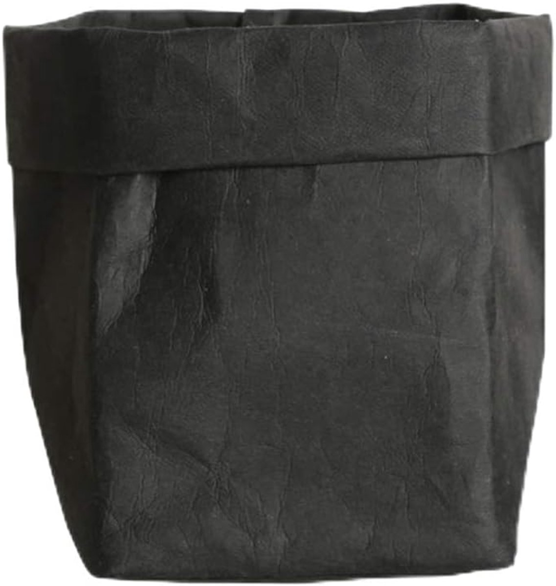 kraftpapier, plantenpotten, wasbaar, bloempotzak, container, herbruikbare papieren zakken, organizer, bloempot, decoratie, 2XL, zwart
