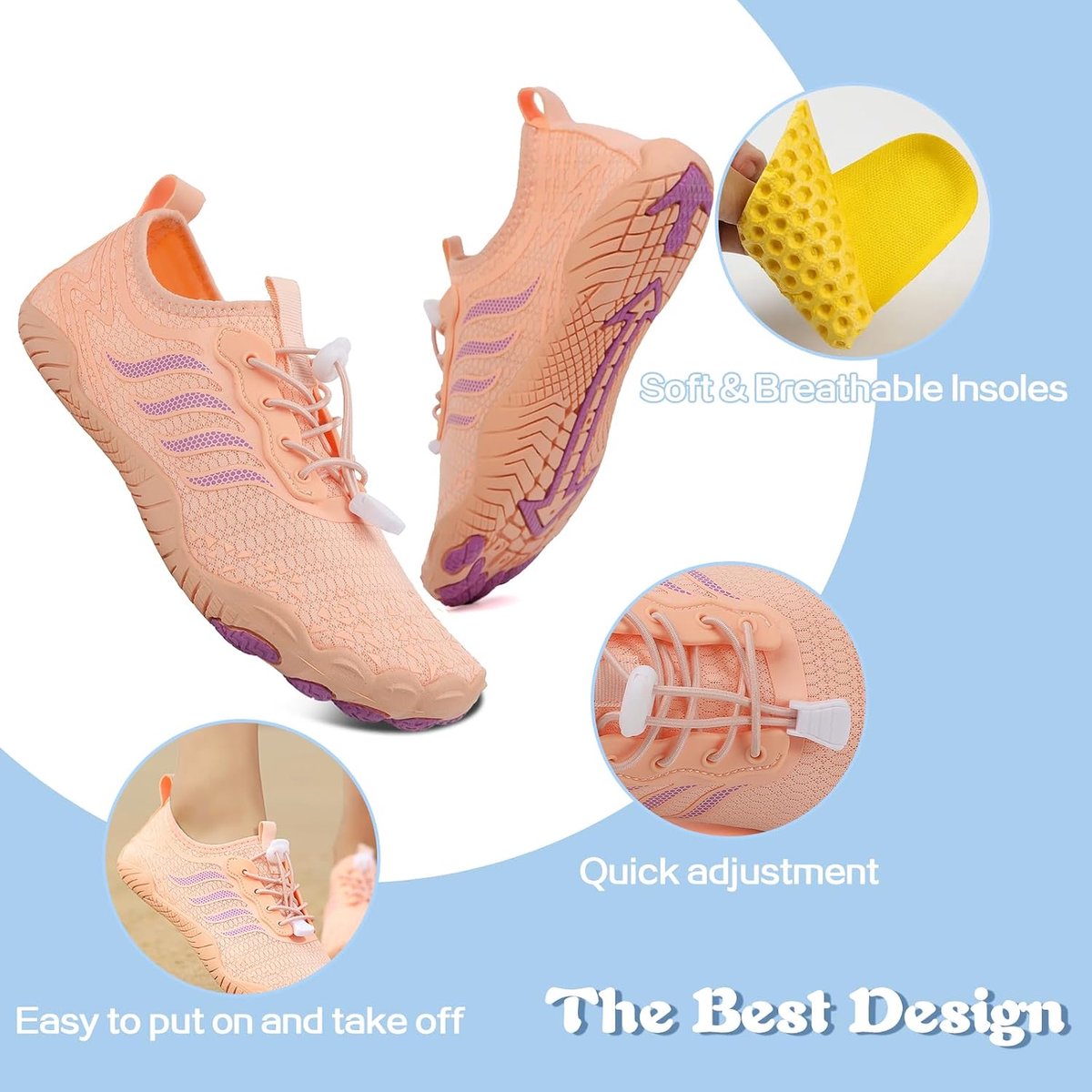 Waterschoenen, voor dames en heren, strandschoenen, blotevoetenschoenen, zomer, zwemschoenen, aquaschoenen, sneldrogend, surfschoenen
