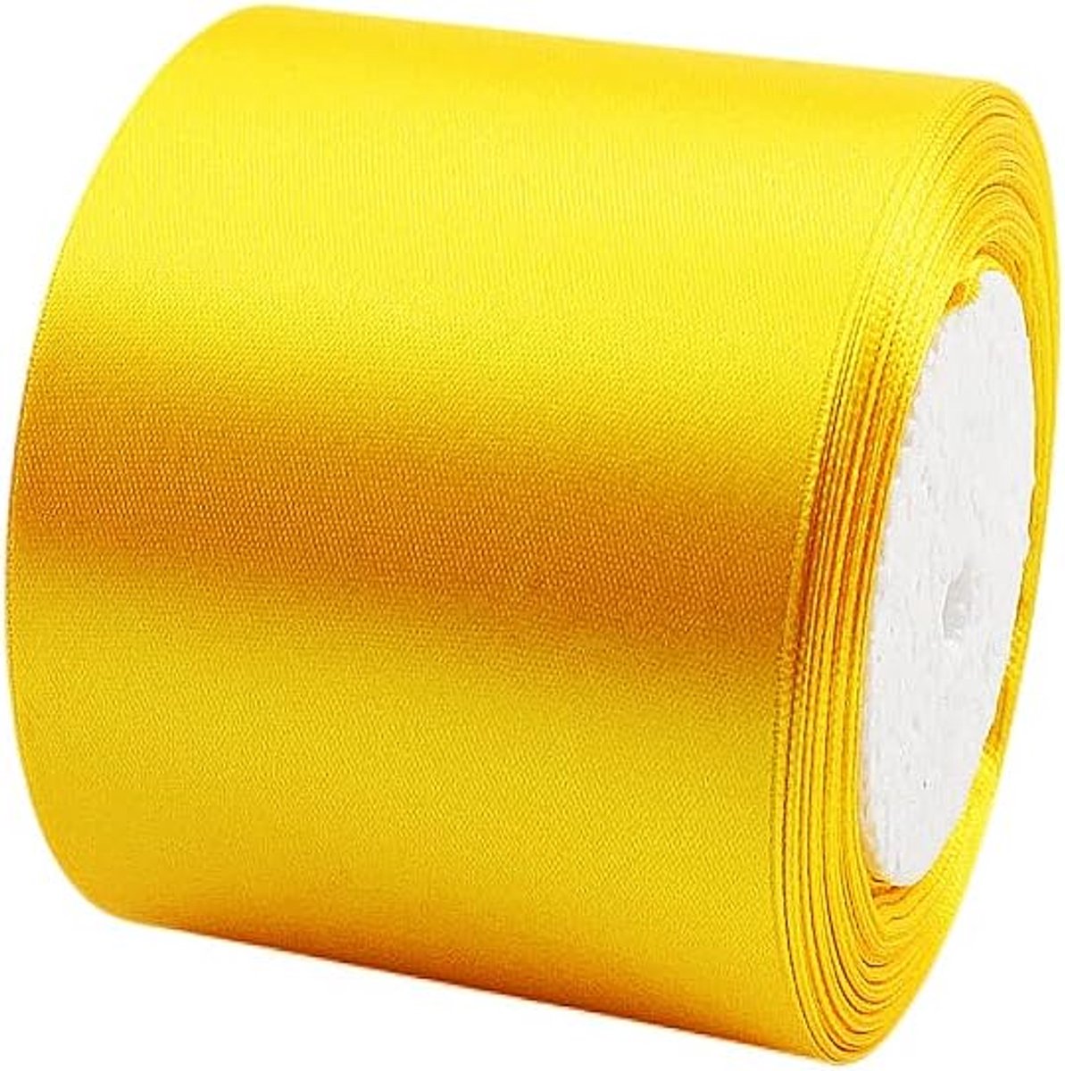 Lint Goud 75mm,22 Meters Satijnen Linten, Decoratie Zijden Linten, Cadeaulint, Autolint,Stoffen Linten van Zijde en Satijn, voor Bruiloft, Feest, Verjaardag,Valentijn Party