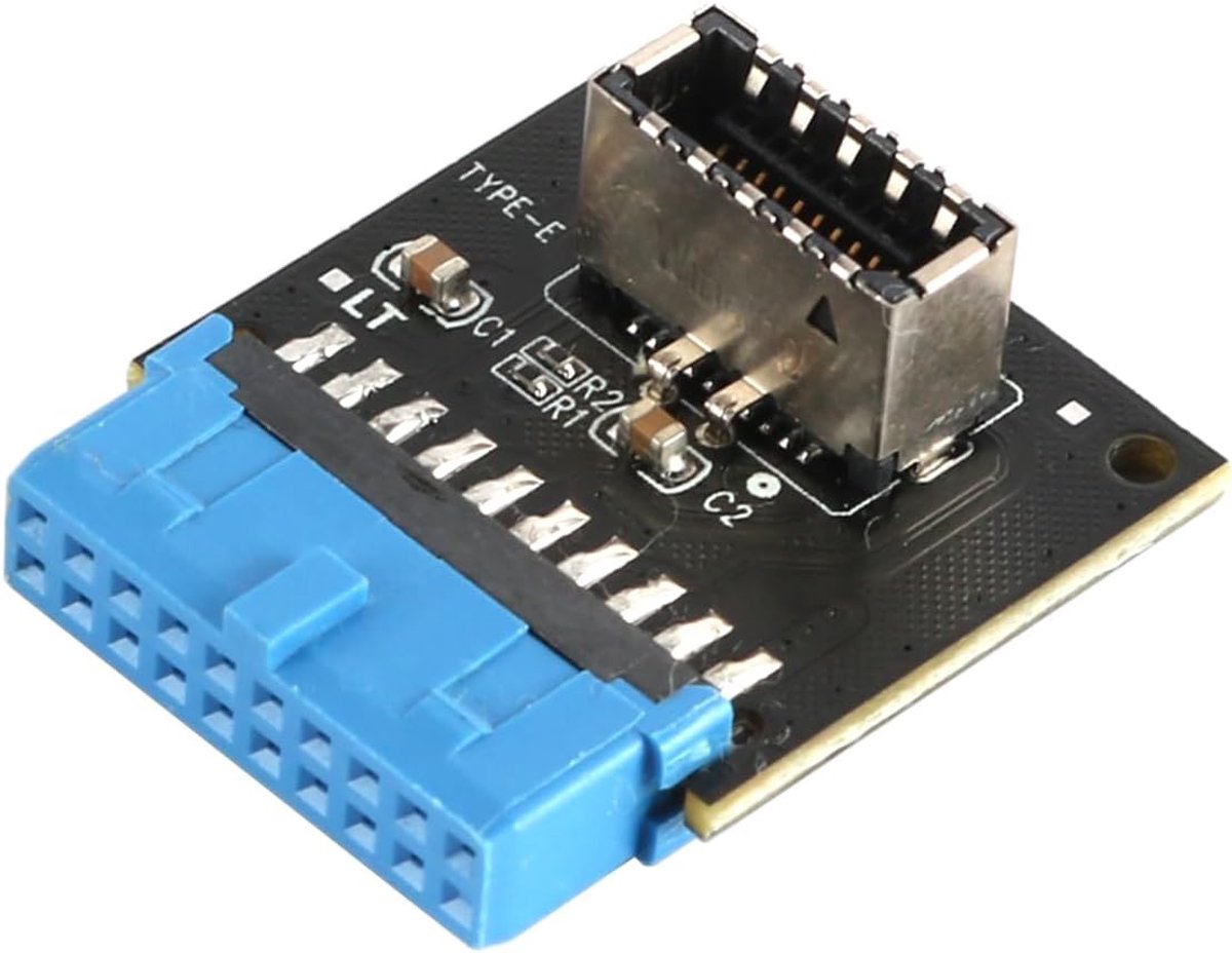 3.0 naar 3.2 adapter - Interne 19-pins header naar USB 3.2/Type C 20-pins TYPE-E externe voorpaneel adapter ondersteuningssystemen - WINXP/7/8/10 32/64BIT/MAC/Linux