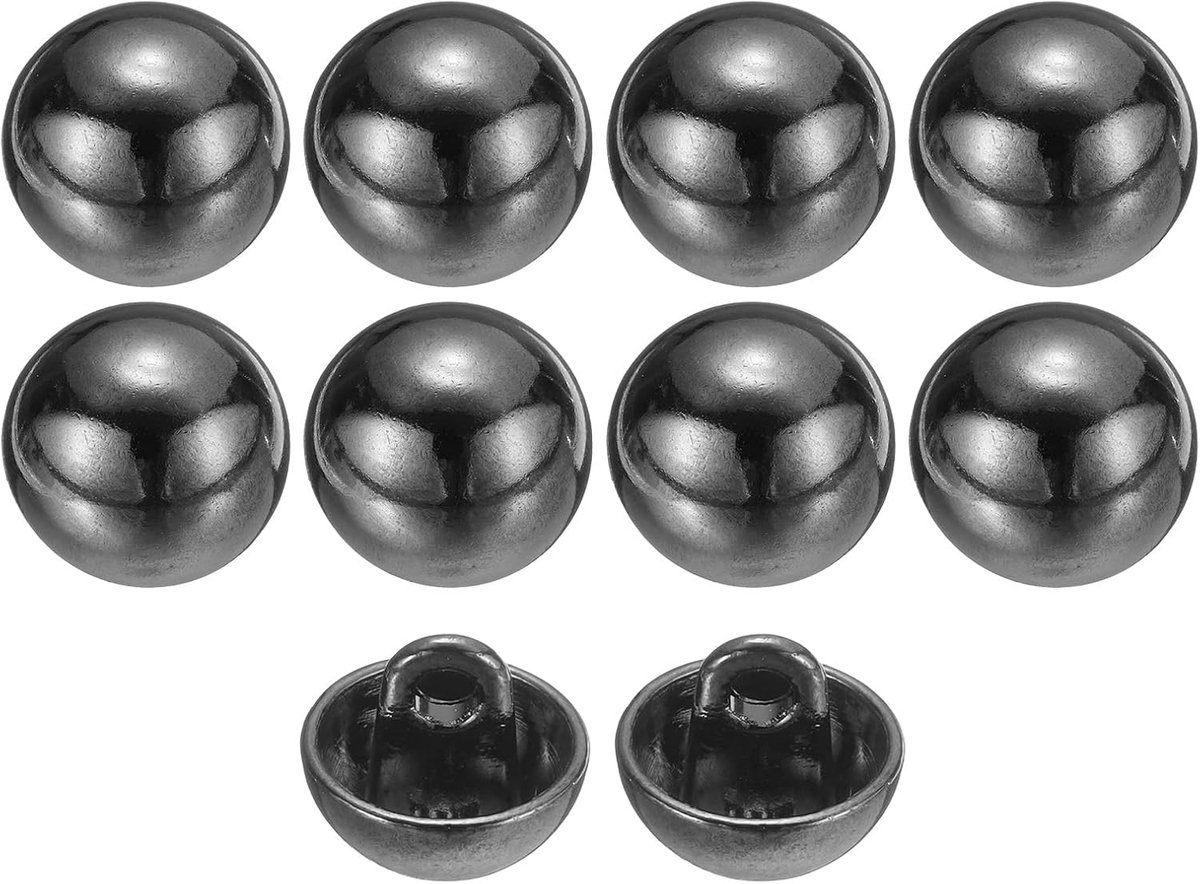 10 stuks 16L metalen ronde platte naaiknopen 10mm 3/8" enkele gat ambachtelijke reserveknop voor heren dames pak wollen jas hemd broek naaien handwerk, zwart