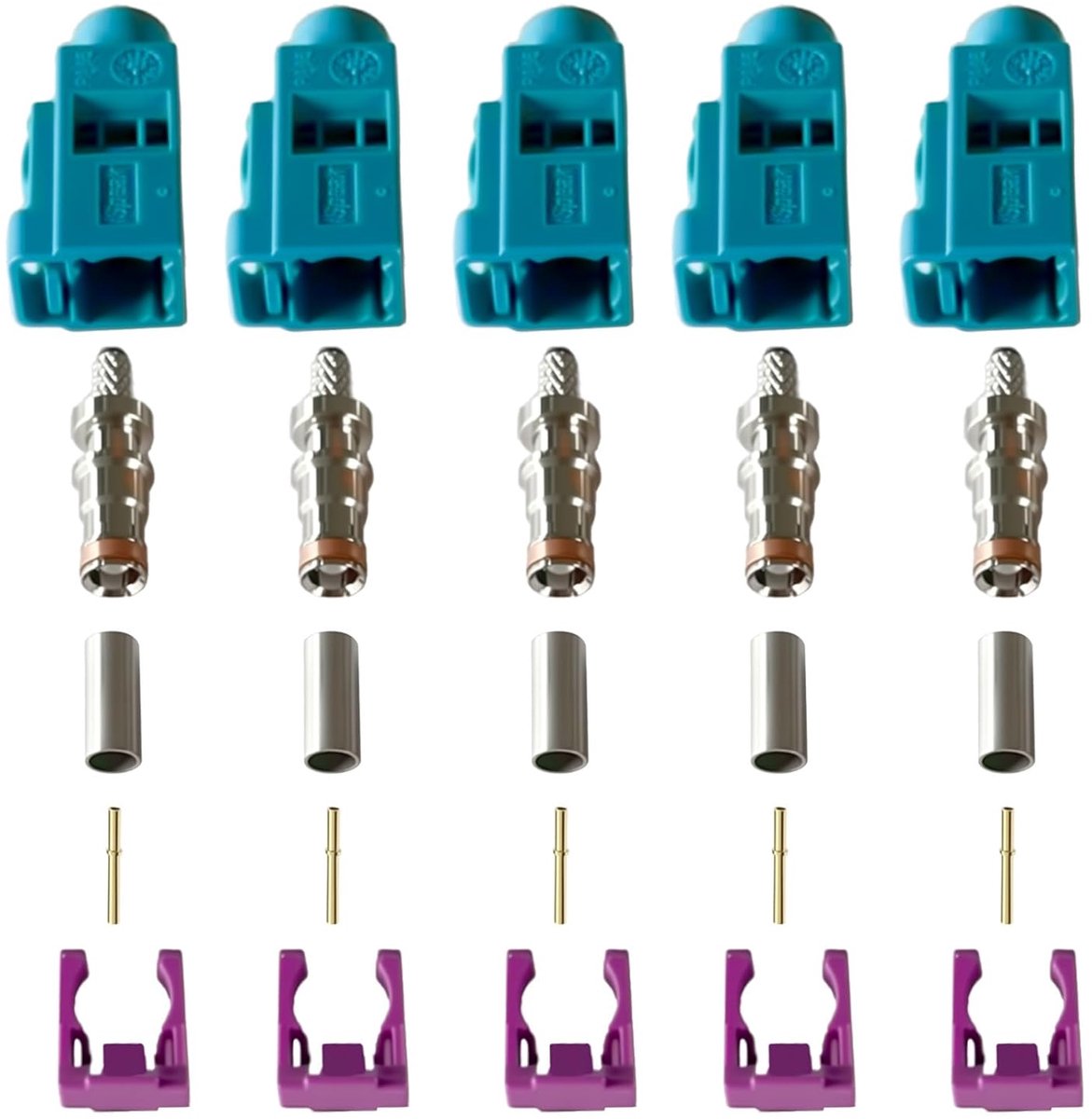 Antennestekker reparatieset voor Fakra, voor het aansluiten van RG174 / RG316 stekker antennestekker reparatiekit, auto kabel krimpen solderen antenne adapter converter