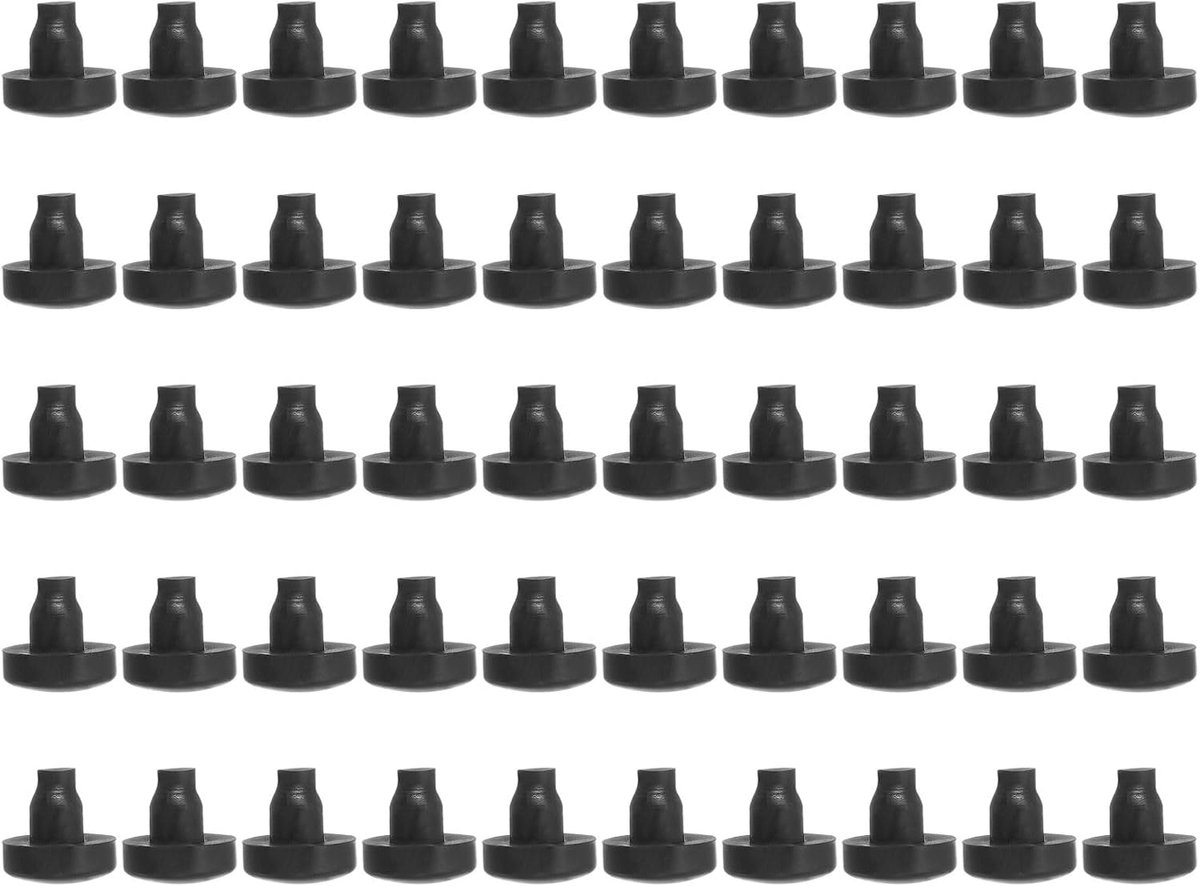 Glazen tafelblad bumpers, 50 stuks 7 mm draaddiameter zachte steel zwarte bumpers rubberen grijpers anti-slip pads tafelpluggen voor glazen tafel meubels kast