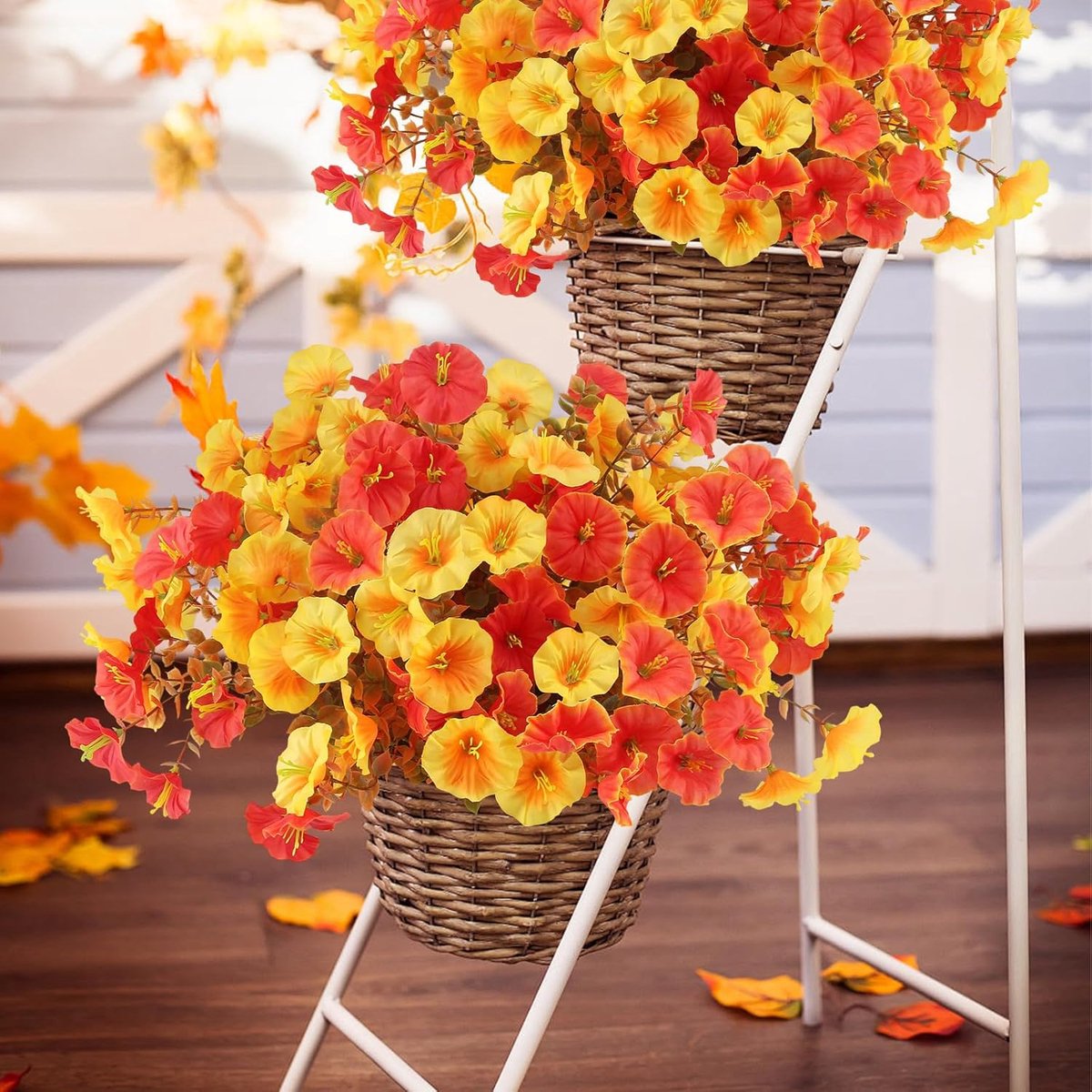 Kunstbloemen Faux Bloemen Herfst Decor Ochtend Glorie Kunstbloemen Outdoor voor Tuin Venster Veranda Balkon Bruiloft Herfst Decor