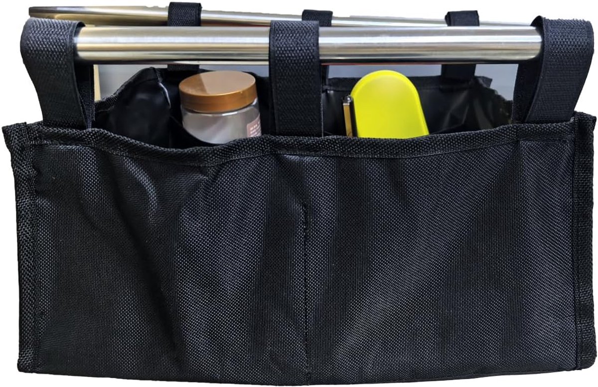 opbergtas, rollatortas, tas voor rollator, draagtas voor wandelaars voor senoirs, rollatortas, organizer voor wandelaars voor senoirs, wandelaccessoires (zwart, medium)