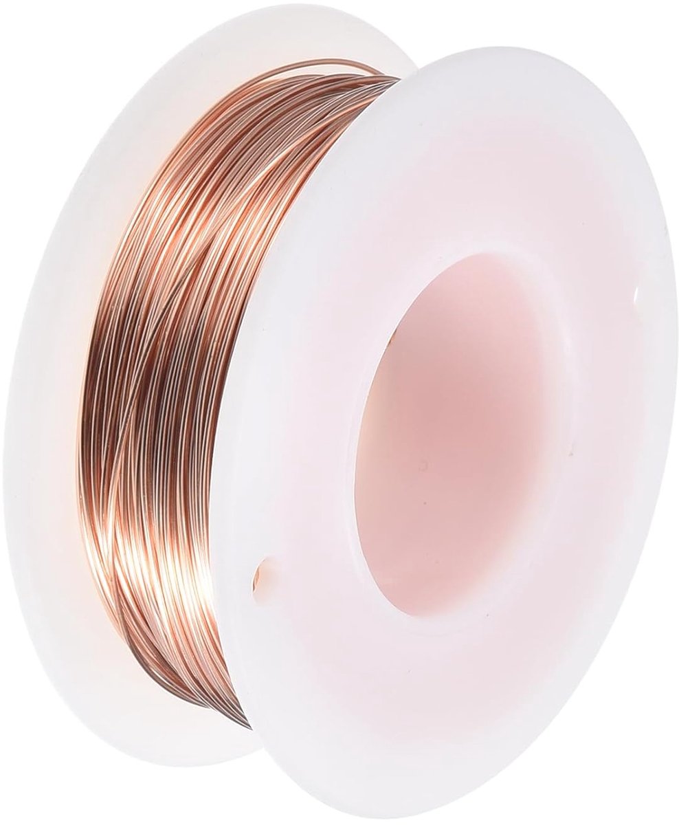 Koperdraad (24 gauge, 164 ft), 99,9% puur koperdraad, 0,5 mm, vaste draad voor doe-het-zelf creaties, tuindecoratie (50 m)
