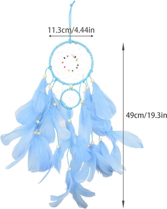 Led-dromenvanger met verlichting, bruiloftsgeschenken, slaapkamer, muur hangende ornamenten, handwerk, decoraties voor vrouwen, meisjes, jongens, kinderen (blauw) — afbeelding 5