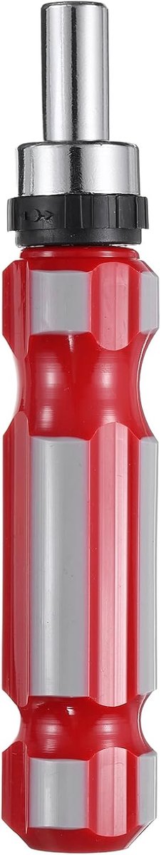 Mouwen Blanco Ratel Schroevendraaier Tool Zeskantgat 1/4 inch Lengte 105 mm Magnetische Koolstofstaal Zware Bithouder Snel Verwissel Handgrepen Vervanging, Rood Grijs
