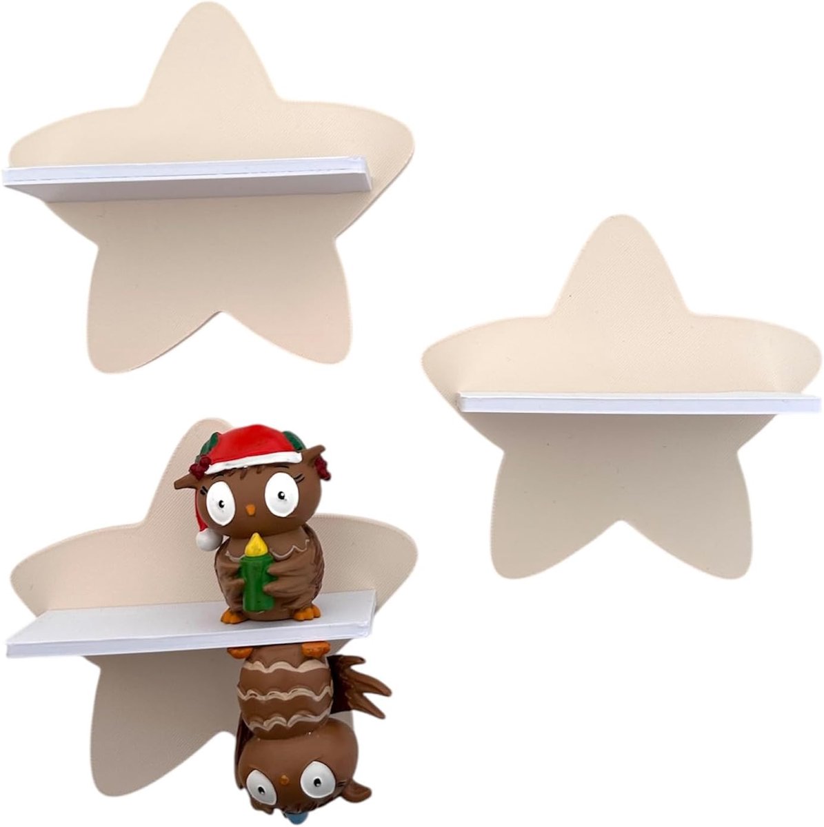 ster set van 3 compatibel met toniefiguren, tonierrek Toniebox Tonie uitbreiding - uitbreidingsplank - kinderkamer (beige)