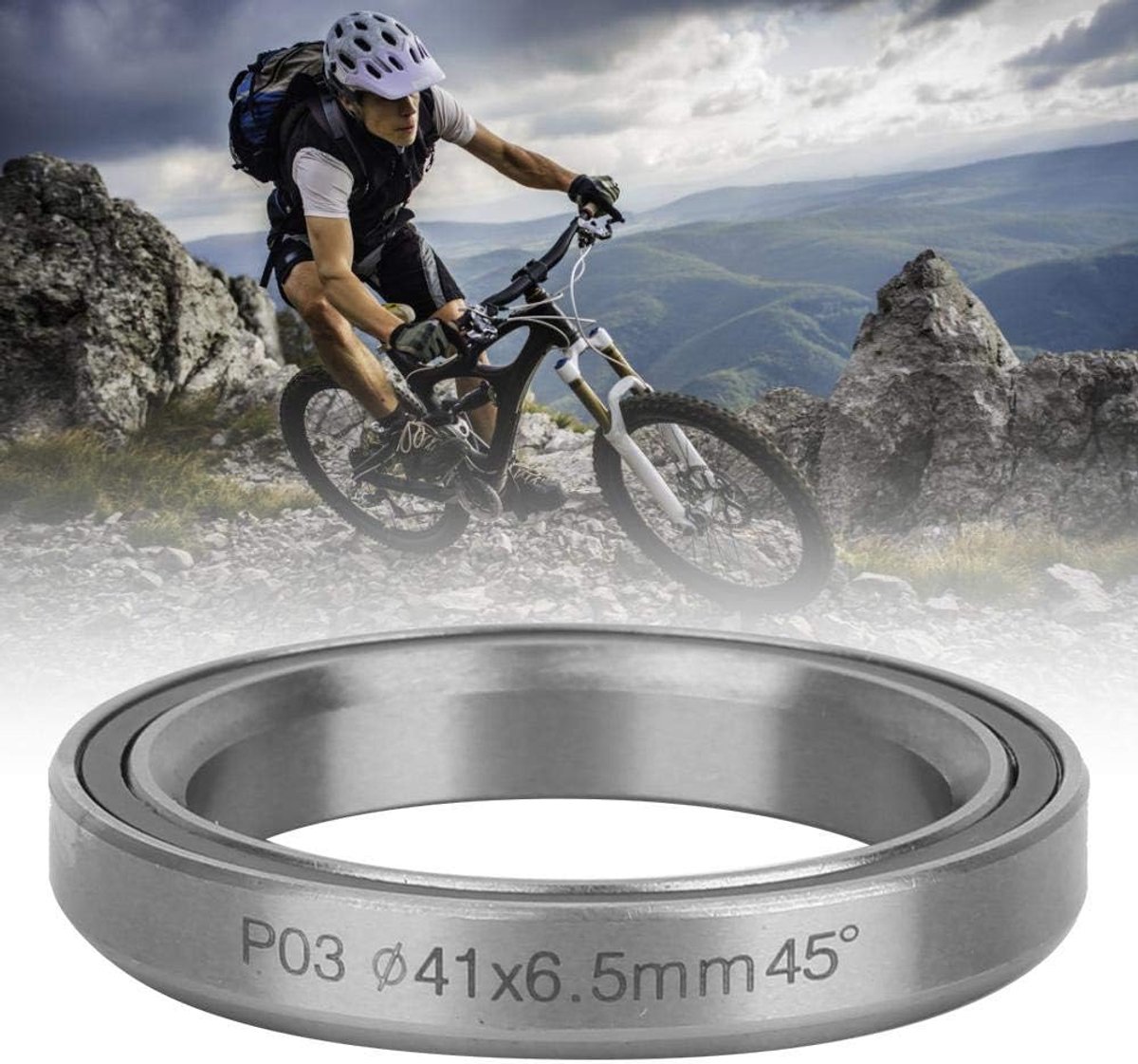 Fietslagers,Stalen Ring Wiellagers Stuurpen Lagers 41mm Mountainbike Dubbel Verzegeld Lager Vervanging Reparatie Accessoire Headset Lagers
